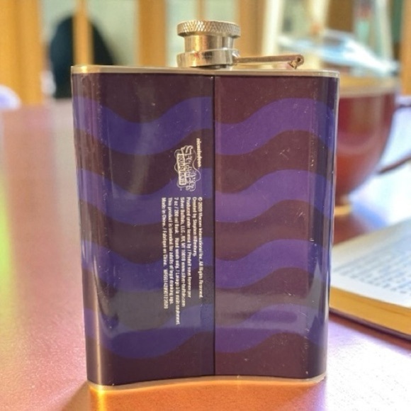 SpongeBob Flask Let the Good Times Flow 7oz Stainless Steel 2020 Nickelodeon - Picture 2 of 8